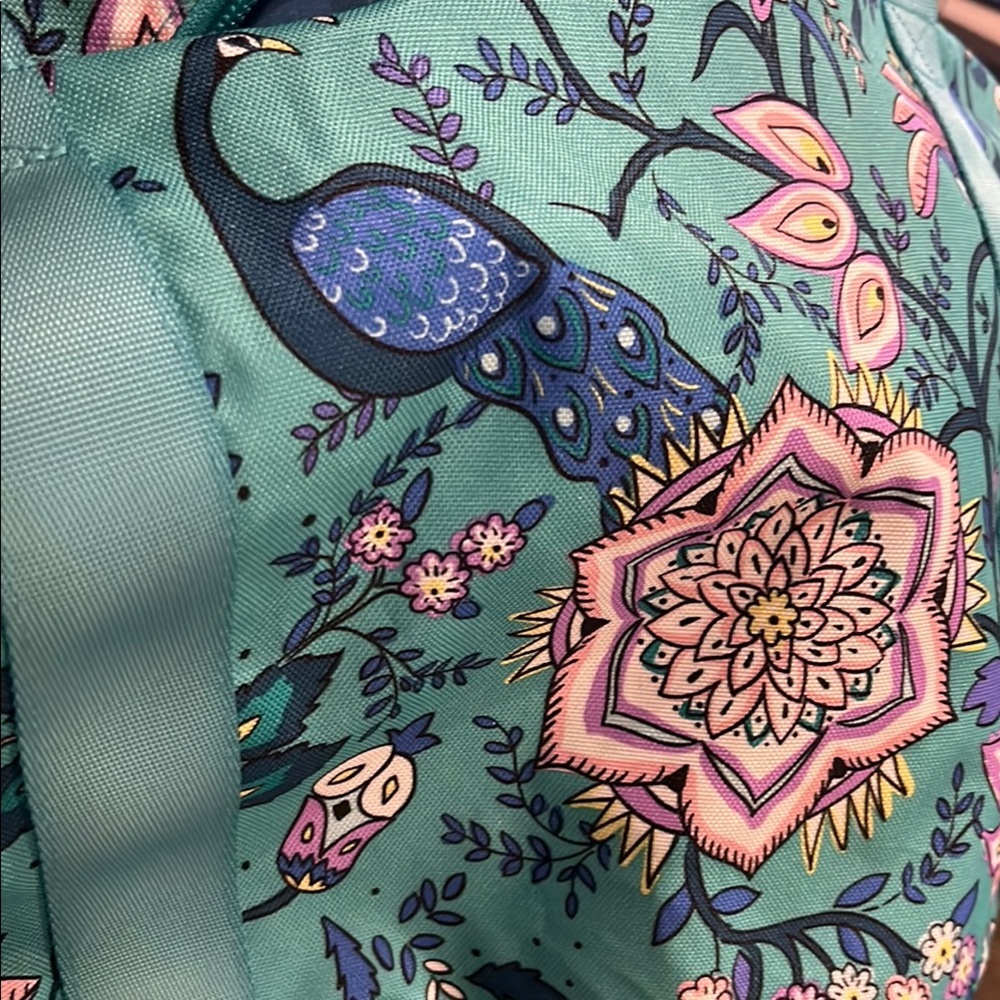 Floral Peacock Patterned Large Duffle